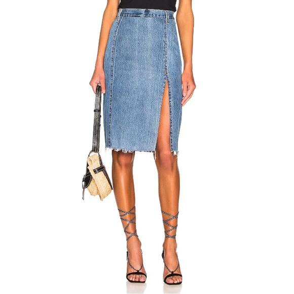 RE/DONE Levi’s Long Indigo Denim Skirt Size 23 NEW NWT! - Picture 3 of 10